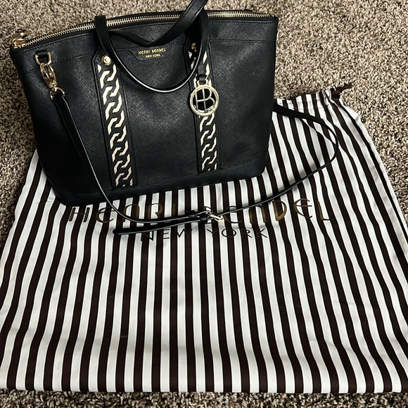 Henri Bendel West 57th black/gold bag - Picture 1 of 7